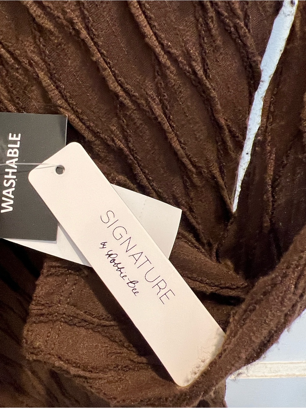 Signature Textured Asymmetrical Brown Dress - Robbie Bee NWT - Picture 4 of 10